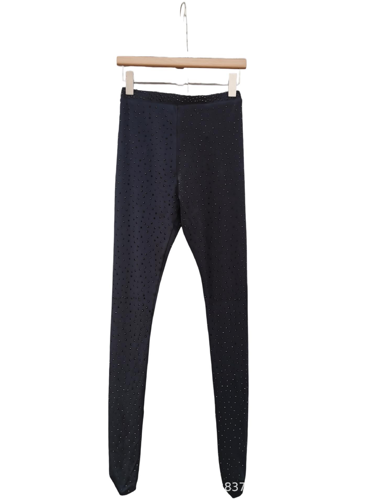 Spring 2026 Rhinestone-Embellished Elegant Skinny Jumpsuit with Elastic Waist Medium