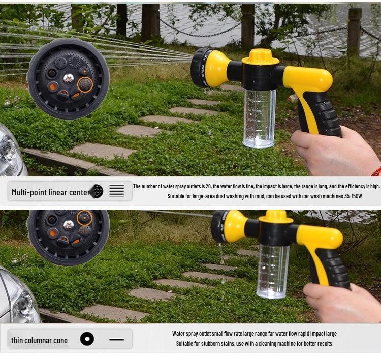 Foam Spray Gun for Car Wash - Multi-Purpose High-Pressure Water Gun with 8 Functions