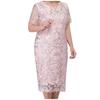 Women's Casual Fashion Lace Embroidery Patchwork Medium Length Dress