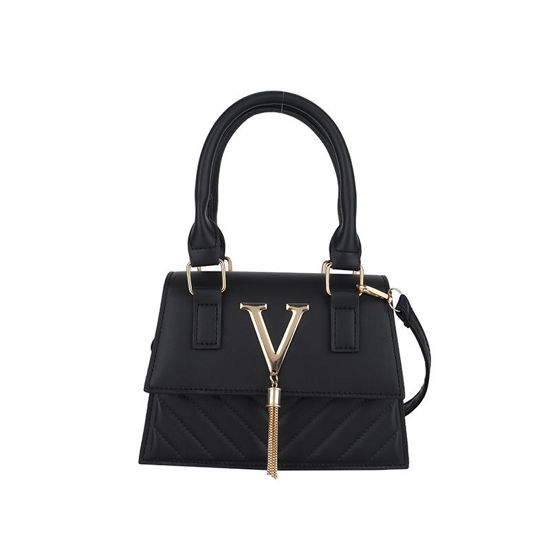 

В этом году модная фактурная сумка-сумка женская в иностранном стиле с кисточками, индивидуальный дизайн из твила, одно плечо, женская сумка через плечо чёрный