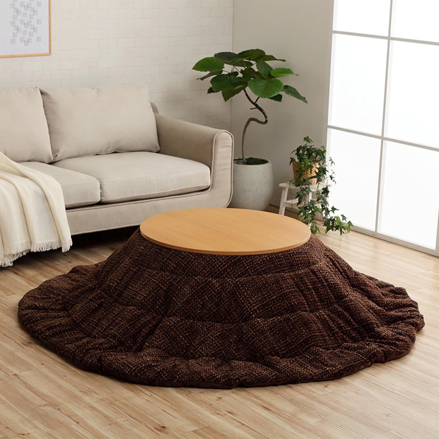 

IKEHIKO Футон для котацу Блокнот, Прибл.. 200 Круглый, Коричневый, Компактное хранение, Теплый цвет #6841519