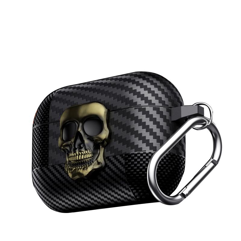 Suit Thug Skull Series Magnetic Headphone Case for Airpods Pro 3 2 1 & Airpods 4 with Hook - Durable Protective Cover