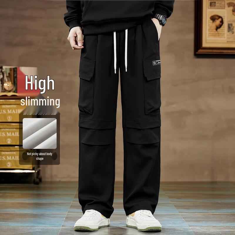 JEEP Men s Outdoor Multi-Pocket Loose Straight Windproof Casual Pants 2XL