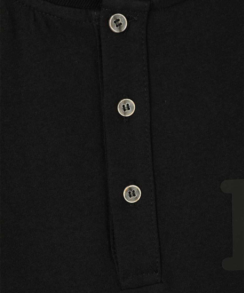 PANICALE P Patch Henley Neck Cotton T-Shirt 3 Colors
