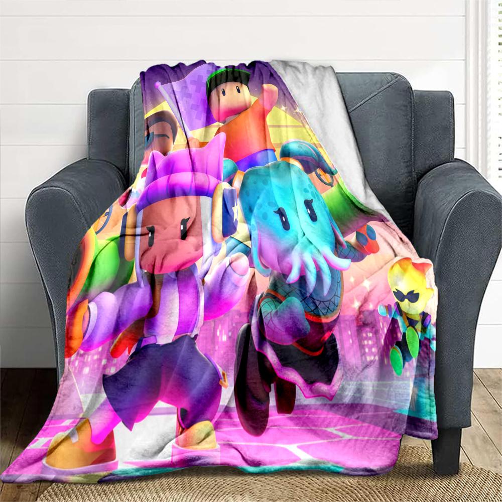 Stumble Guys Flannel Blanket, High quality Comfortable for All Seasons, Home Decor, Warmth and Comfort