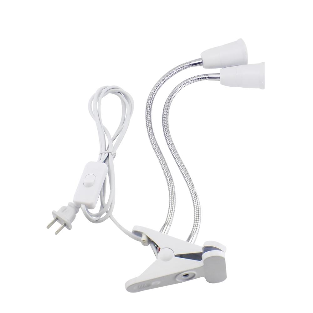 360 Degrees Flexible Desk Lamp Holder E27 Base Light Socket Gooseneck Clip-On Cable With On Off Switch for Home Plant