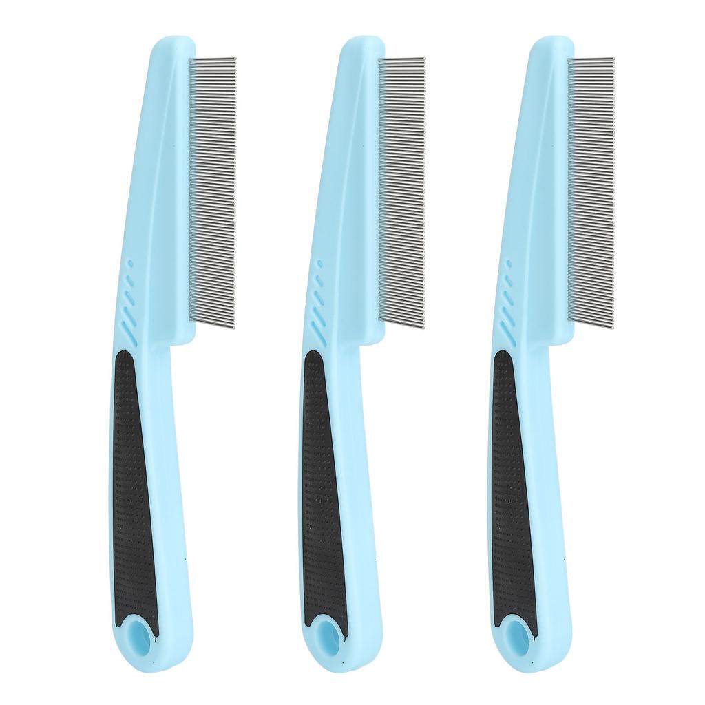 Professional Flea Face Comb Stainless Steel Remove Ergonomic Pet Grooming Flea Comb