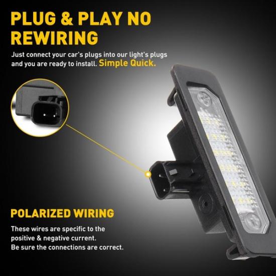 LED Number License Plate Tag Light For Ford Flex Taurus Focus Fusion Mustang