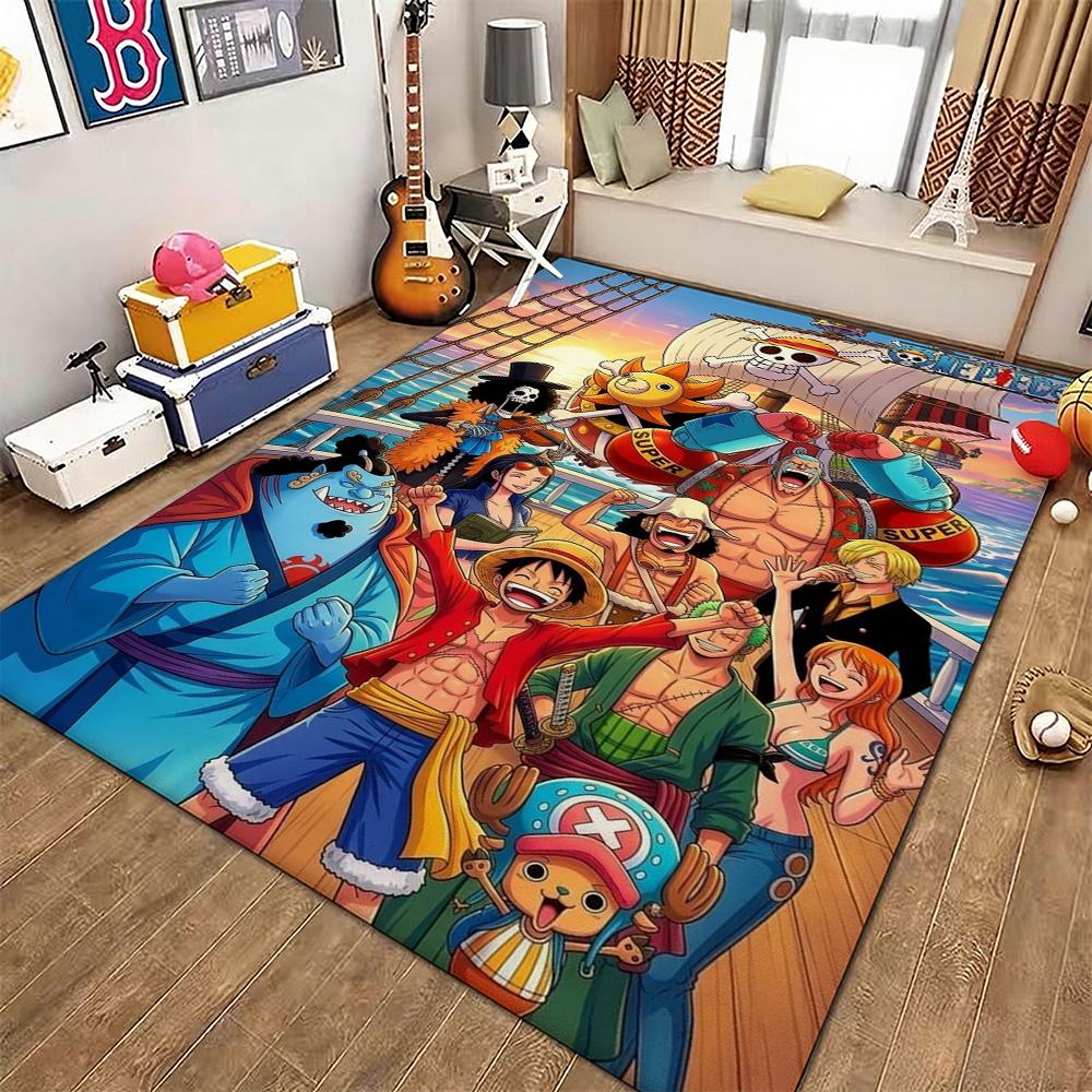 Straw Hat Pirates' Adventure Rectangular Rug Soft Nonslip Carpet For Living Room Play Area Hallway Home Decor Memorial Gift