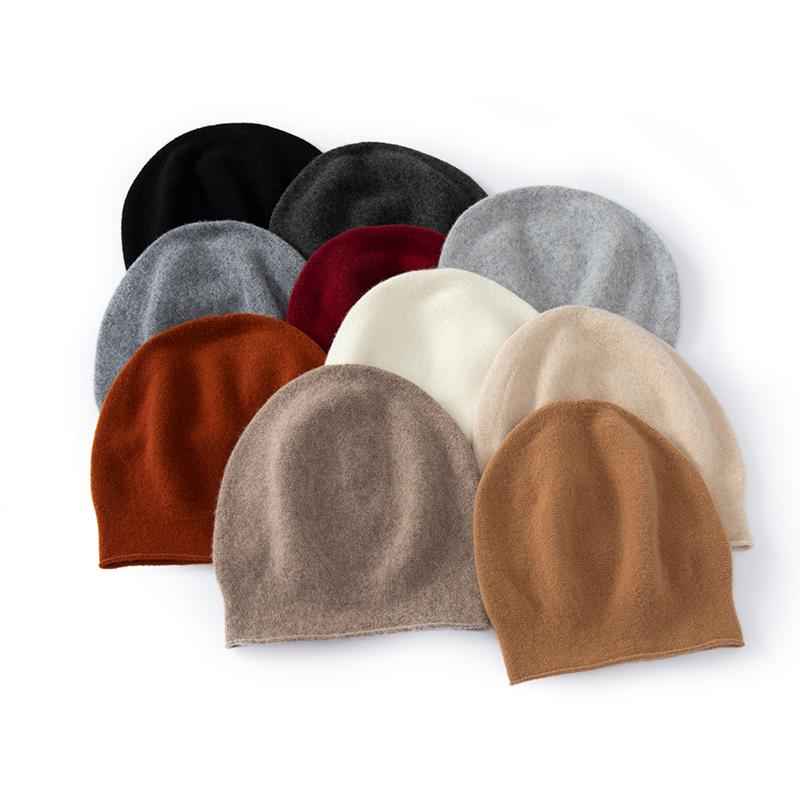 Women's Cashmere Hat Qinghe Cashmere 30% Cashmere 70% Wool Women's Autumn and Winter Cashmere Headscarf Soft and Warm