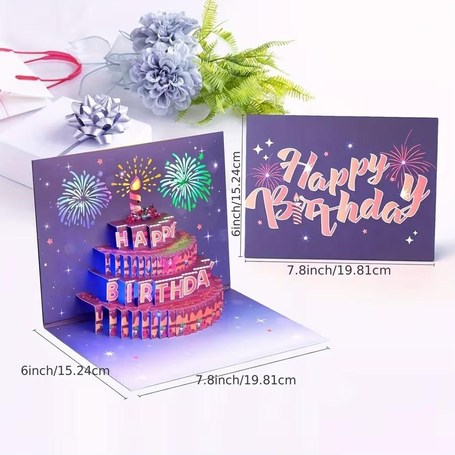 Greeting Cards 3d Lightup Birthday Card With Music And Fireworks For Celebrations