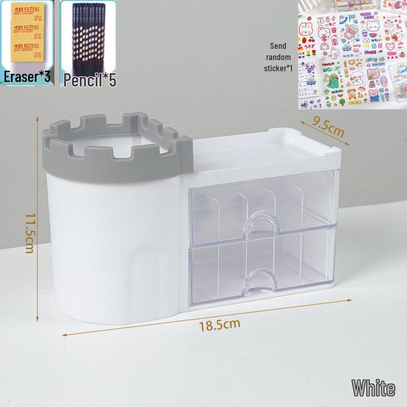 New Girly Drawer-Type Desk Organizer: Dustproof Storage for Stationery and Cosmetics
