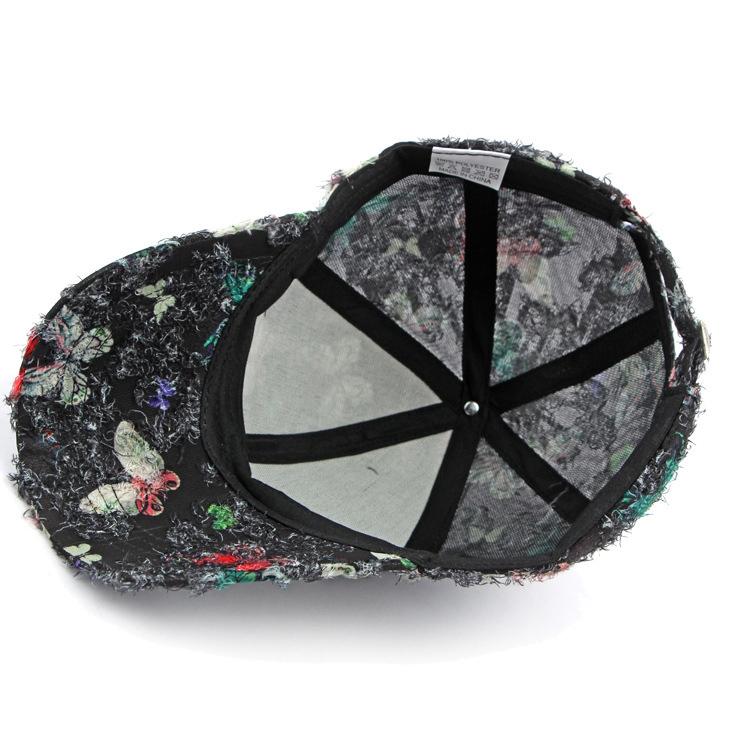 Women's Summer Sunscreen Butterfly Printed Hard Top Baseball Cap