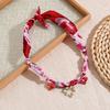 Women Scarf Necklace Convertible Printed Scarf Chocker Necklace Scarf with Flower Faux