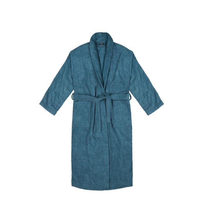 Peignoir en coton L - XL Lilas bleu pétrole