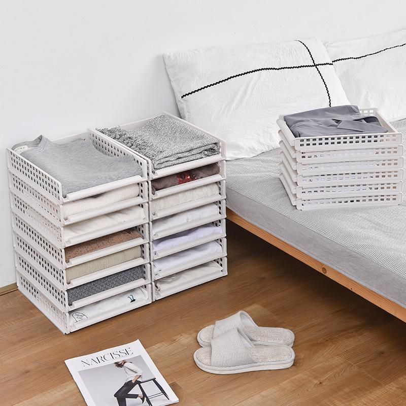 Stackable Multi-layer Plastic Wardrobe Storage Cabinet for Dorms