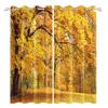 Modern Autumn Forest Curtains Fall Woodland Scenery Panels Window Curtain Bedroom Living Room Darkening Drapes Made Of Polyester Decor