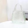 Ästhetische Gewebemuster Handtasche Glasvase Transparent Bunt Hydrokultur-Vase Mini-Aquarium Foto-Requisite Modernes Zuhause Tischdekoration