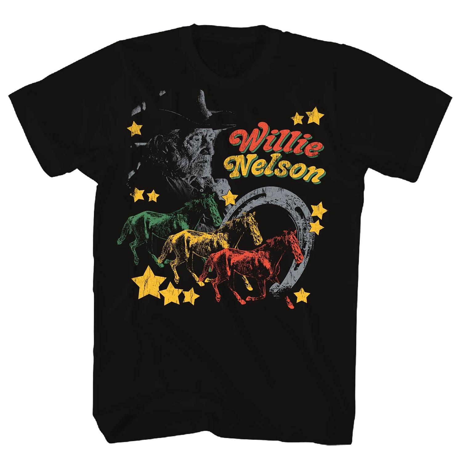 Men s Willie Nelson Horse T-shirt XX-Large Black XXXL