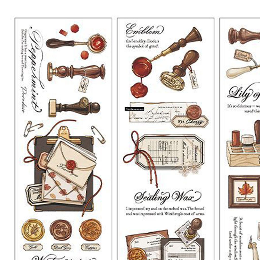 Klebeband Sticker PET Vintage Romantisch Stark Klebend Wiederverwendbar Dekoband für Planer Papiere