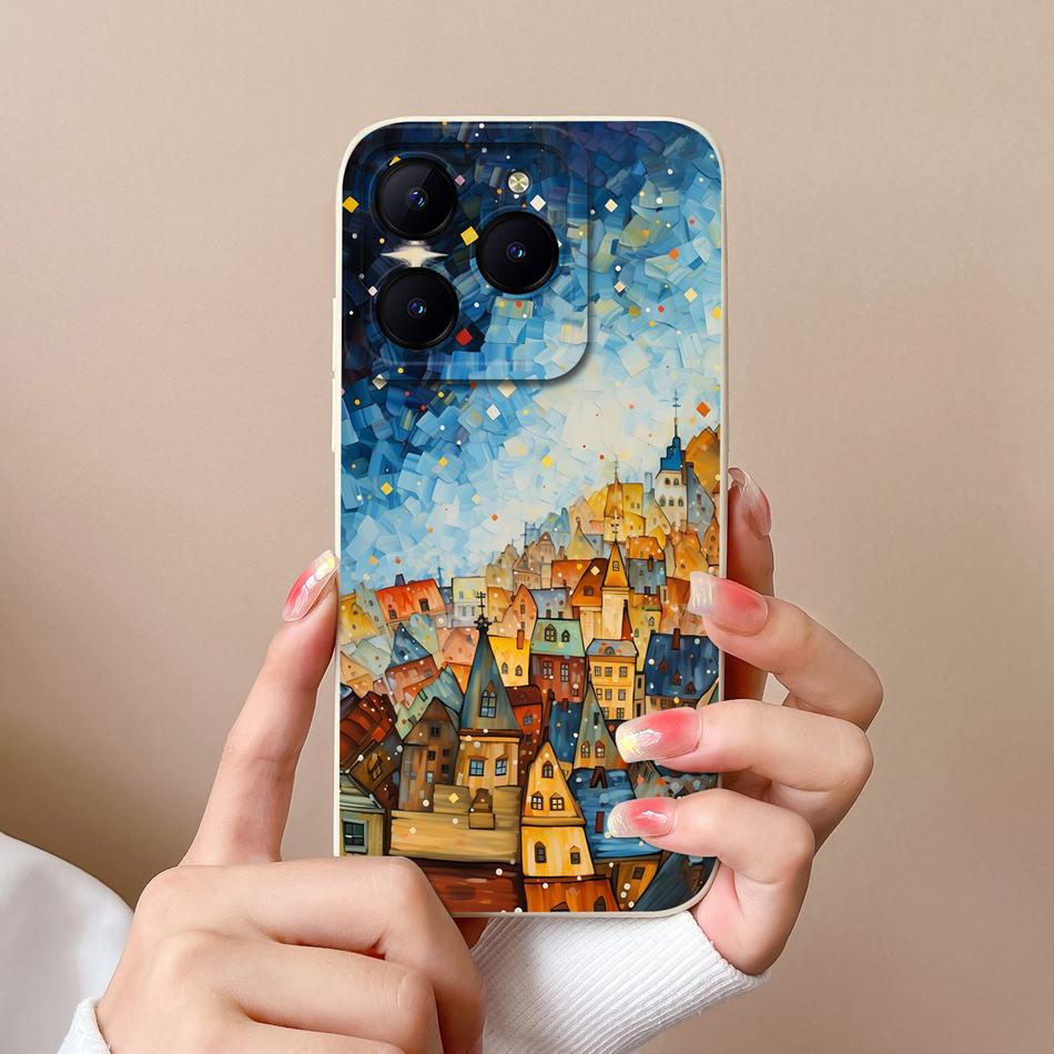 Case For Realme C61 C63 Cute Girl Phone Covers For Realme C 61 Camera Protection Liquid Silicone Anti Drop Soft Back Cover Capa