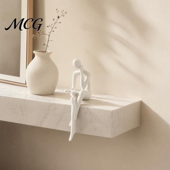 Figurina Moderna per la Meditazione Figure del Pensatore Stampate in 3D Ornamenti, Sculture Minimaliste di Arte Astratta Elegante Decorazione da Appendere da Tavolo per Casa Ufficio