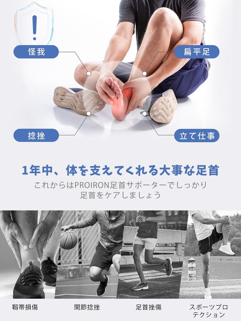 PROIRON Ankle Support, Vantelin Support, Instep Support, Foot Support, Ankle Support, Sprain Support, Easy To Wear, 2-Pack, Medium