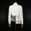 Fashion Sexy Wind Skirt Suit Women Lapel Pearl Decoration Short Top + Low Waist Slimming A-line