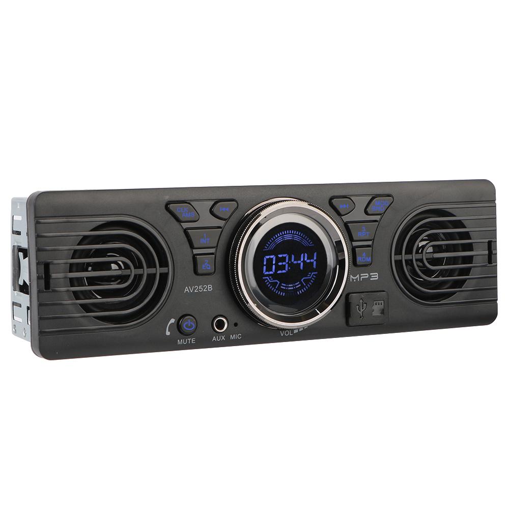 

Auto-radio USB TF Card Digital Clock Car Radio Bluetooth Hands-free FM Audio 1 Din MP3 Player Built-in 2 Speakers AUX Input чорний