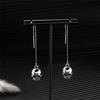 Halloween Silver Skeleton Ear Thread Earrings Spooky Skull Dangle Drop Fashion Gift for Women Girls Costume Party Jewelry