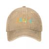 Rainbow Bicycle Heartbeat Line Cycling Graphic Design Washed Baseball Cap Outdoor For Womens Unisex FeUnisex