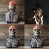 Gruselige Skelett Biochemische Maske für Halloween-Feierlichkeiten Vollständige Silikonkopfbedeckung mit Hut