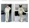 Girls' Fashionable 2025 Autumn Hooded Jacket & Pants Two-Piece Set
