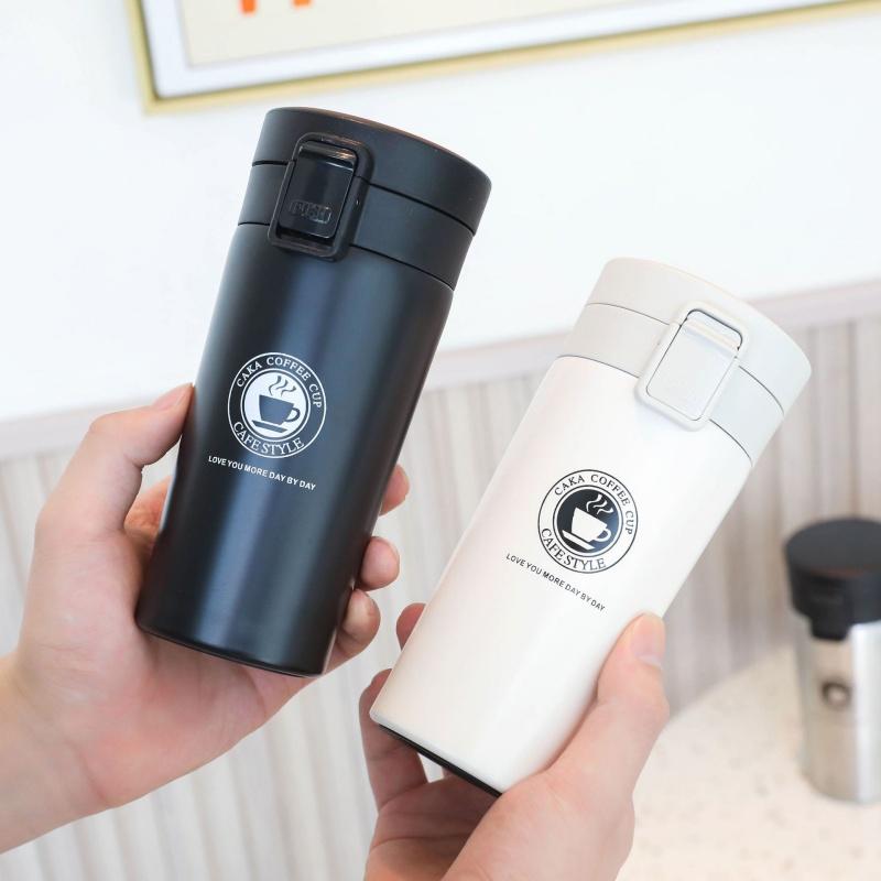 Stainless Steel Thermos 380/500ml Coffee Cup Bounce Vacuum Cup Double Layer Tea Mug Drinking Cup Water Cup Office Business Cup