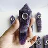 Natural Dreamy Amethyst Smoking Pipes Elegant Quartz Crystal Point Obelisk Wand