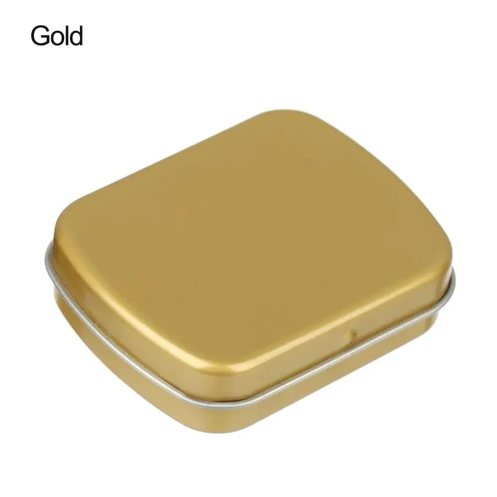 Mini plåtask metall gångjärn med lock bärbar rektangulär liten förvaringsbehållare godispillerfodral för hemorganisatör