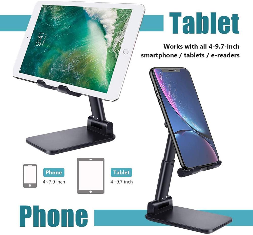 Desk Mobile Phone Holder Stand For iPhone iPad Xiaomi Huawei Metal Desktop Tablet Holder Table Cell Foldable Extend Support