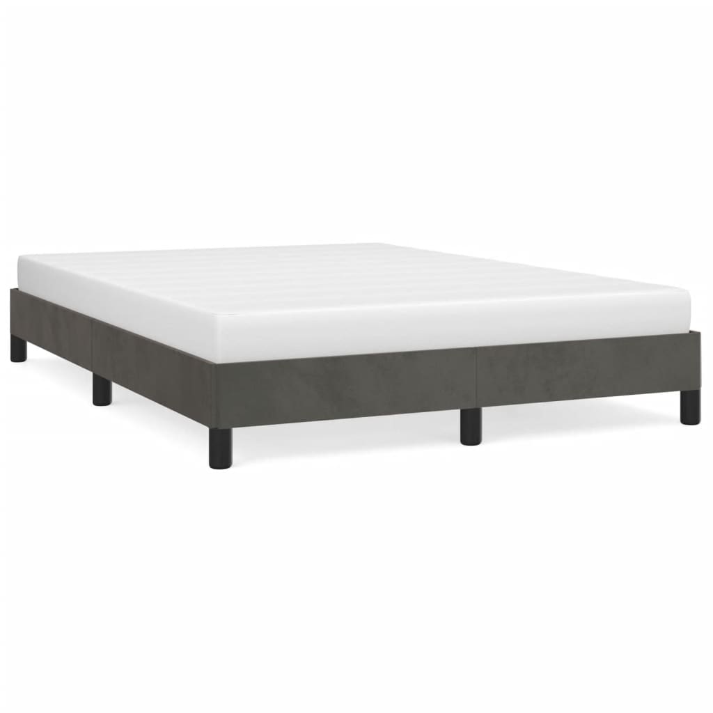 Vidaxl Bed Frame Without Mattress, Dark Gray, 140X200 Cm, Velvet