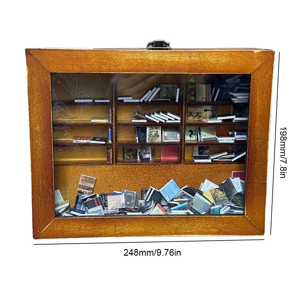 

Miniature Wooden Bookshelf Fidget Toys Anxiety Relief Shaking Bookshelf Sensory Toys Away Your Anxiety Book Display Cabinet Gift