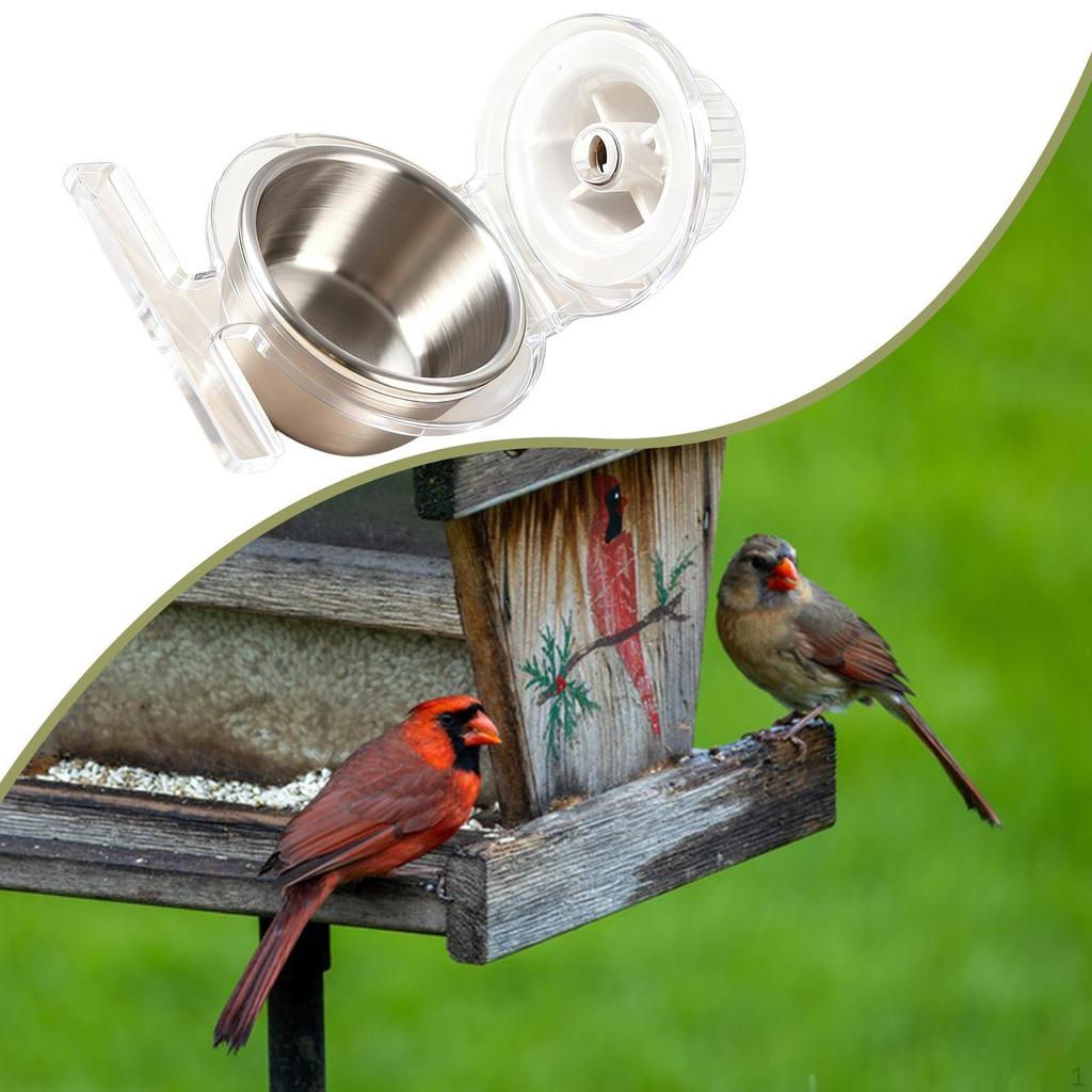 Bird Feeder for Cage Accessories Clear Easy To Clean Portable Acrylic Parakeet Food