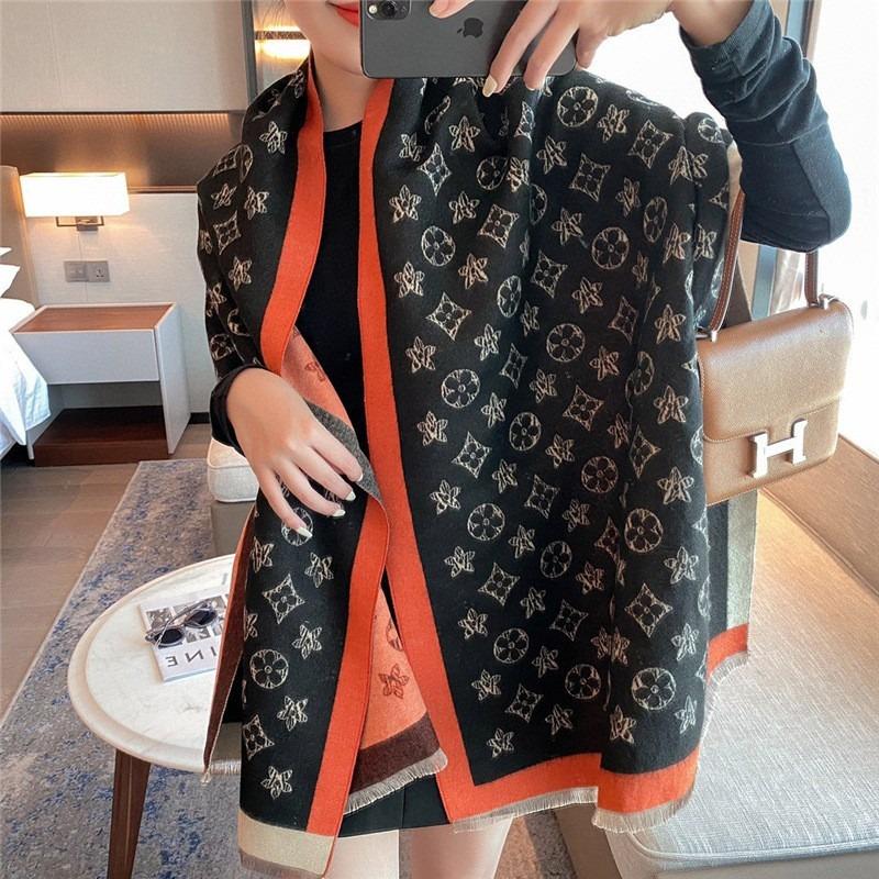 Winter imitation cashmere scarf women's autumn and winter long outer air conditioner shawl double-sided warm scarf