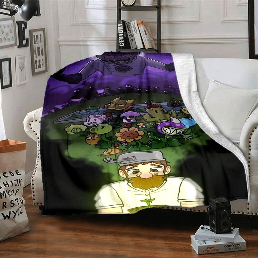 Plants Vs. Zombies Blanket Warmthful Decor Suitable for Chair Bedding Sofa Four Seasons Multipurpose Playful Design