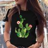 Women T-Shirts 90S Tropical Plants Love Letter Printing New Graphic Print Female Fashion Cartoon Summer T Tops Shirt Tee T-Shirt