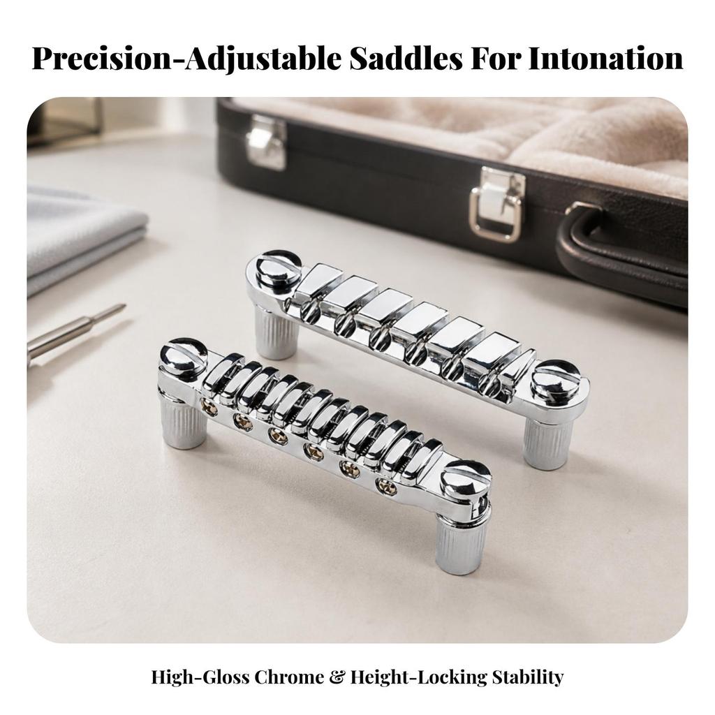 LP-Style Guitar Bridge Tuning Stability 6-String Chrome