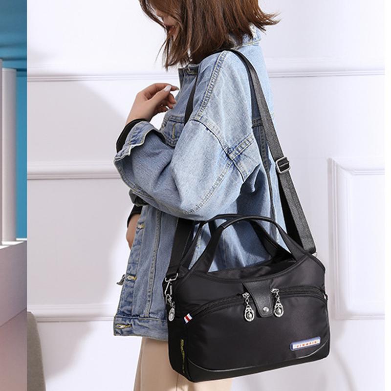 Casual Oxford Shoulder Bag  Female Multifunction Crossbody Bag  Large Capacity Messenger Handbag Waterproof Square Bag