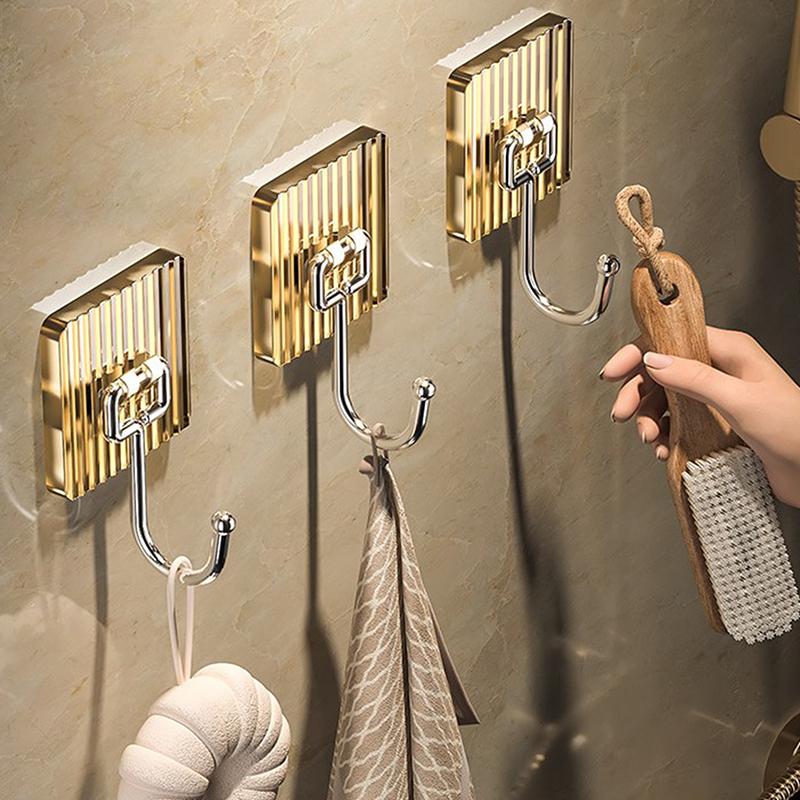 Acrylic Luxury Wall Hook Home Decor Strong Adhesive Bathroom Towel Rack No Punching Hanging Coat Hanger Door Back Key Bag Holder