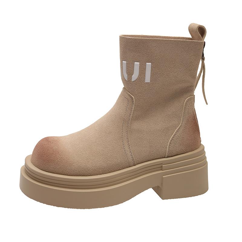 

Niche thin letter Martin boots women s 2025 autumn new thick-soled heightening British style thin boots 40