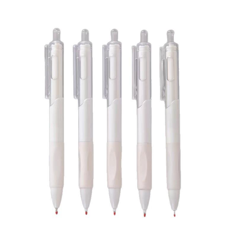Quick-Dry White Brush Pen: 0.5mm Click-Action for Students & Office Signature Use.