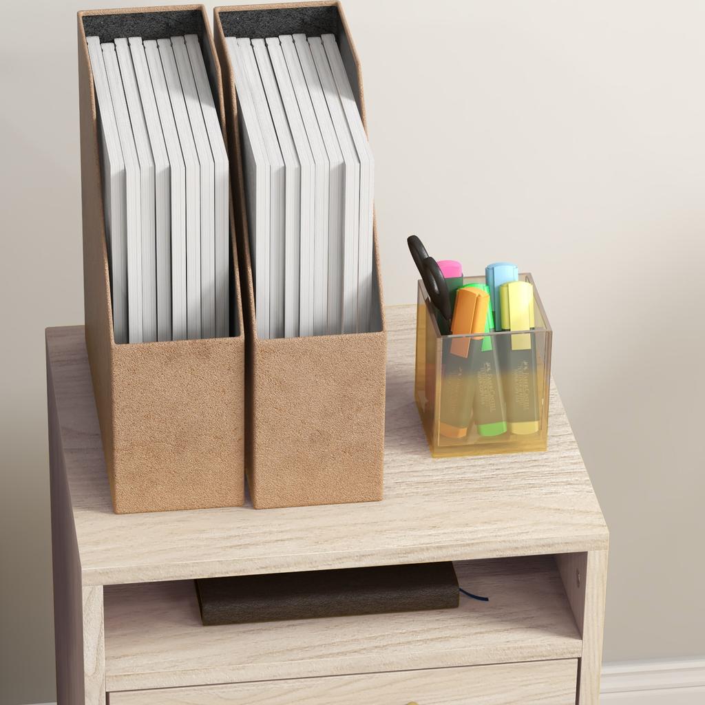 Office Pedestal Unit on Wheels with Drawer Cupboard and Niche for Documents and Suspended Files 40 x 35 x 60 cm Oak
