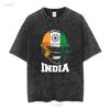 India Cricket T Shirt for Fans Jersey Indian SweaT 16716 vintage Washed Stretched designer clothes Stylish Soft Slightly